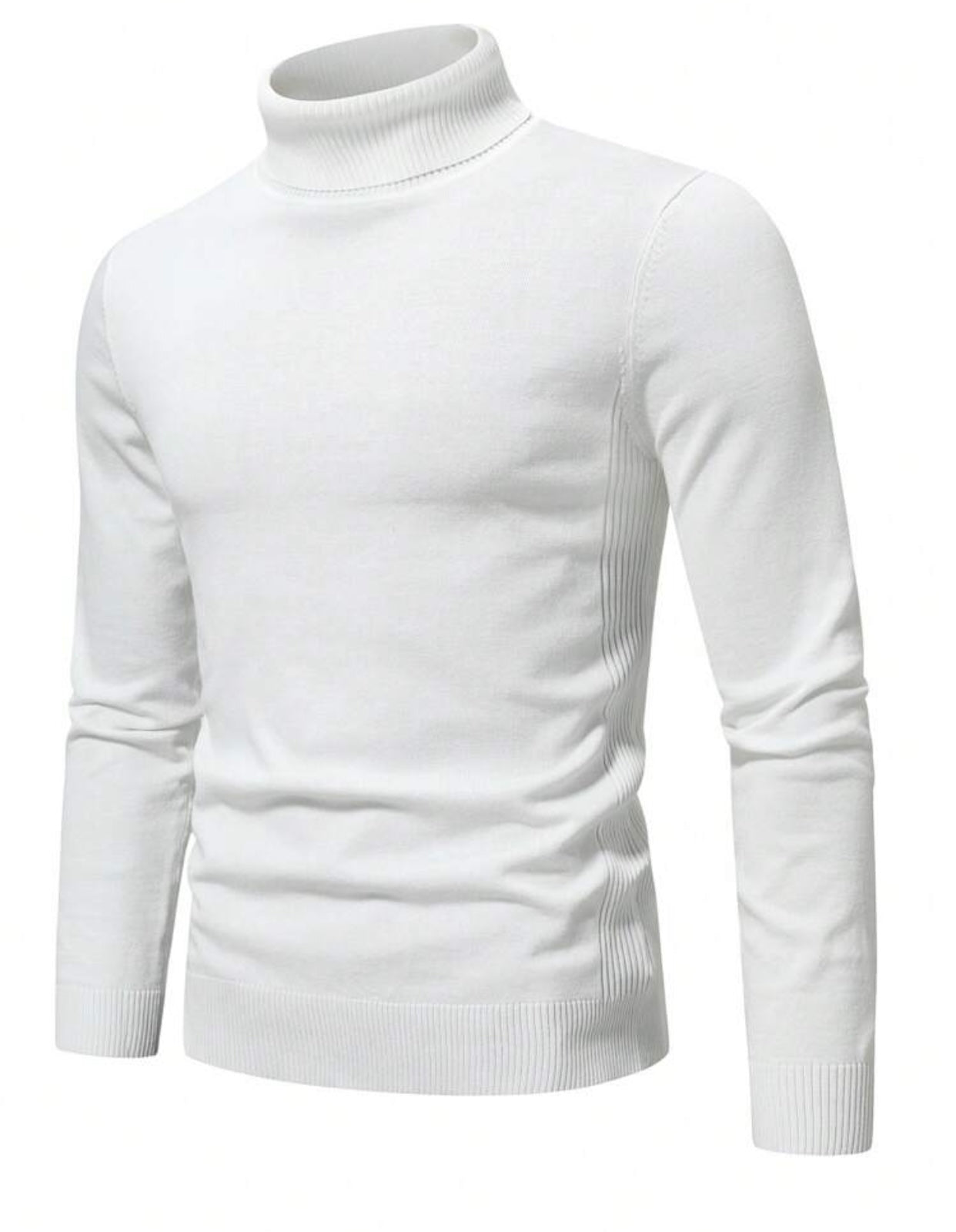 Weißer Rollkragenpullover